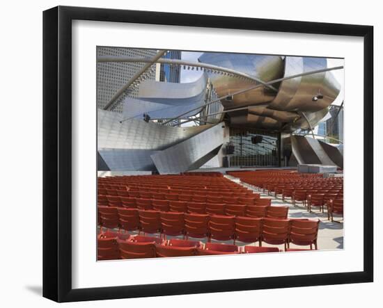 Jay Pritzker Pavilion Designed by Frank Gehry, Millennium Park, Chicago, Illinois, USA-Amanda Hall-Framed Photographic Print