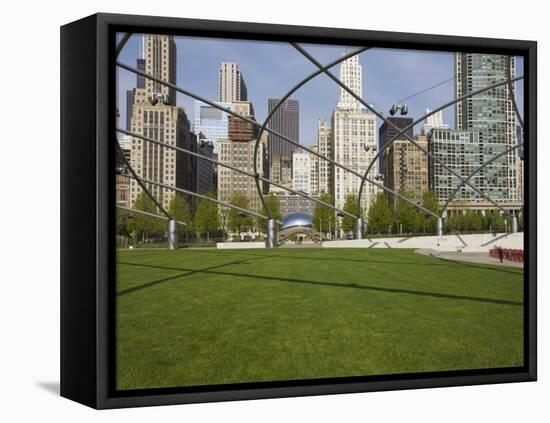 Jay Pritzker Pavilion Designed by Frank Gehry, Millennium Park, Chicago, Illinois, USA-Amanda Hall-Framed Premier Image Canvas