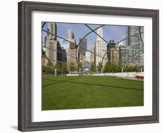 Jay Pritzker Pavilion Designed by Frank Gehry, Millennium Park, Chicago, Illinois, USA-Amanda Hall-Framed Photographic Print