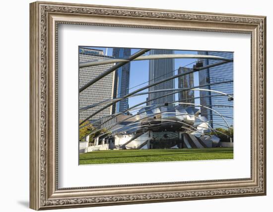 Jay Pritzker Pavilion Designed by Frank Gehry, Millennium Park, Chicago, Illinois, USA-Amanda Hall-Framed Photographic Print