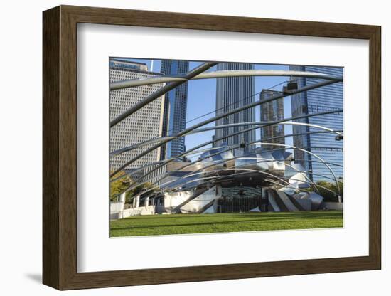 Jay Pritzker Pavilion Designed by Frank Gehry, Millennium Park, Chicago, Illinois, USA-Amanda Hall-Framed Photographic Print