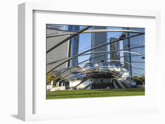 Jay Pritzker Pavilion Designed by Frank Gehry, Millennium Park, Chicago, Illinois, USA-Amanda Hall-Framed Photographic Print