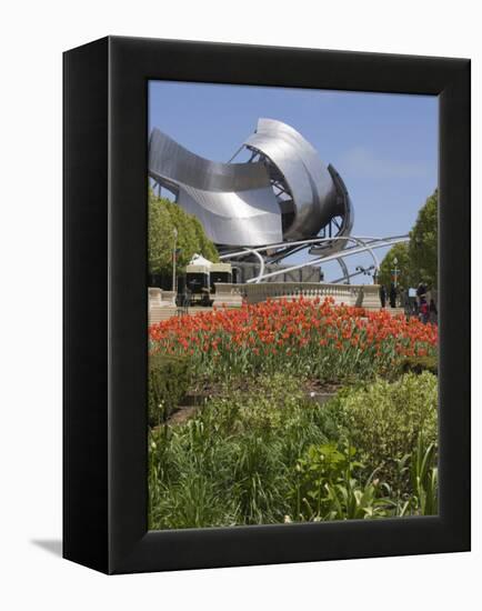 Jay Pritzker Pavillion Designed by Frank Gehry, Millennium Park, Chicago, Illinois, USA-Amanda Hall-Framed Premier Image Canvas