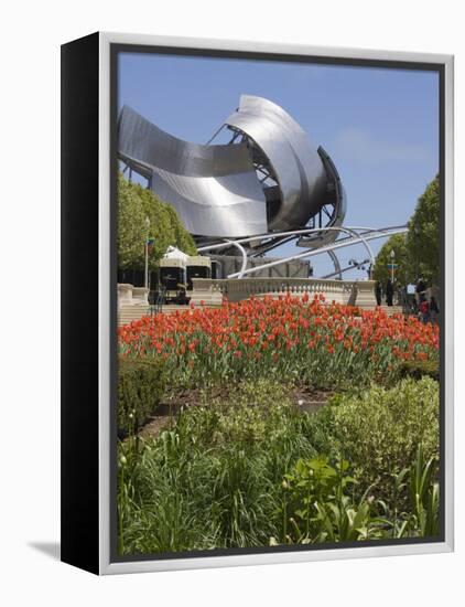 Jay Pritzker Pavillion Designed by Frank Gehry, Millennium Park, Chicago, Illinois, USA-Amanda Hall-Framed Premier Image Canvas