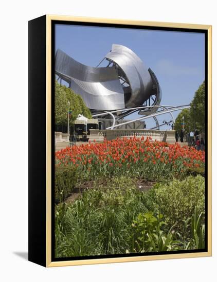 Jay Pritzker Pavillion Designed by Frank Gehry, Millennium Park, Chicago, Illinois, USA-Amanda Hall-Framed Premier Image Canvas