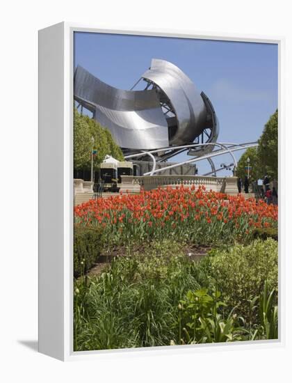 Jay Pritzker Pavillion Designed by Frank Gehry, Millennium Park, Chicago, Illinois, USA-Amanda Hall-Framed Premier Image Canvas