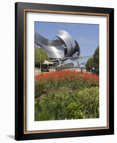 Jay Pritzker Pavillion Designed by Frank Gehry, Millennium Park, Chicago, Illinois, USA-Amanda Hall-Framed Photographic Print