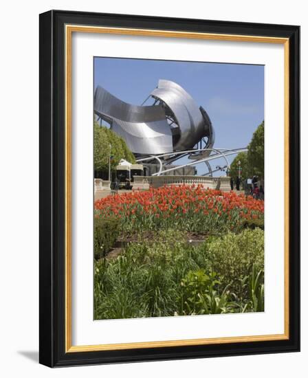 Jay Pritzker Pavillion Designed by Frank Gehry, Millennium Park, Chicago, Illinois, USA-Amanda Hall-Framed Photographic Print