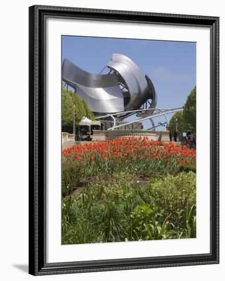 Jay Pritzker Pavillion Designed by Frank Gehry, Millennium Park, Chicago, Illinois, USA-Amanda Hall-Framed Photographic Print