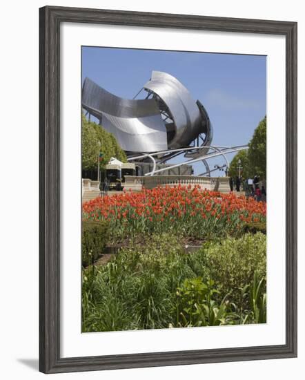 Jay Pritzker Pavillion Designed by Frank Gehry, Millennium Park, Chicago, Illinois, USA-Amanda Hall-Framed Photographic Print