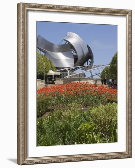 Jay Pritzker Pavillion Designed by Frank Gehry, Millennium Park, Chicago, Illinois, USA-Amanda Hall-Framed Photographic Print