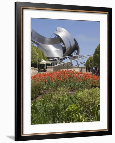 Jay Pritzker Pavillion Designed by Frank Gehry, Millennium Park, Chicago, Illinois, USA-Amanda Hall-Framed Photographic Print