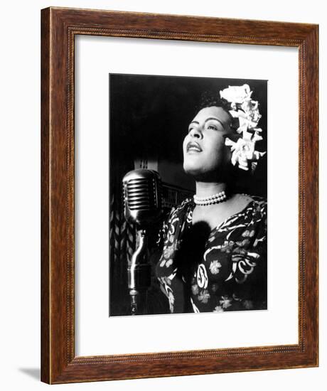 Jazz and Blues Singer Billie Holiday (1915-1959) in the 40's-null-Framed Photo