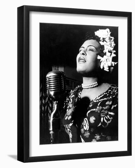 Jazz and Blues Singer Billie Holiday (1915-1959) in the 40's--Framed Photo