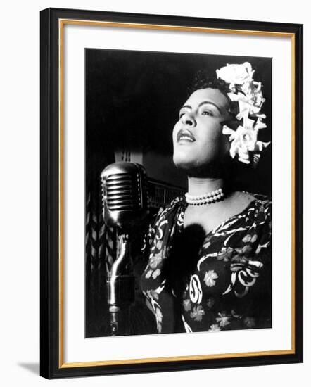 Jazz and Blues Singer Billie Holiday (1915-1959) in the 40's-null-Framed Photo