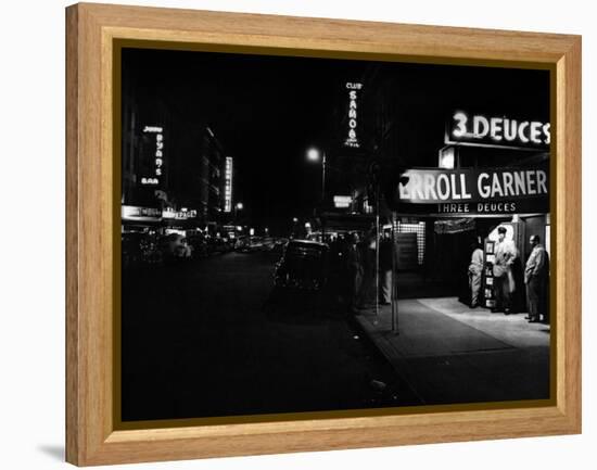 Jazz Club Three Deuces in the 52nd Street in New York-null-Framed Stretched Canvas