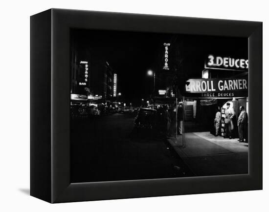 Jazz Club Three Deuces in the 52nd Street in New York-null-Framed Stretched Canvas