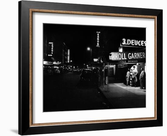 Jazz Club Three Deuces in the 52nd Street in New York-null-Framed Photo