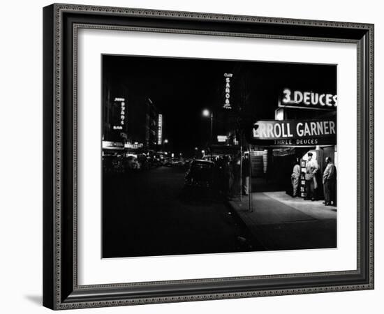 Jazz Club Three Deuces in the 52nd Street in New York-null-Framed Photo