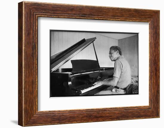 Jazz Composer and Pianist Eddie Heywood at the Piano in His Home on Martha's Vineyard-Alfred Eisenstaedt-Framed Photographic Print