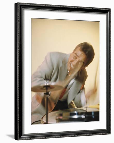 Jazz Drummer Gene Krupa in Action-Eliot Elisofon-Framed Premium Photographic Print