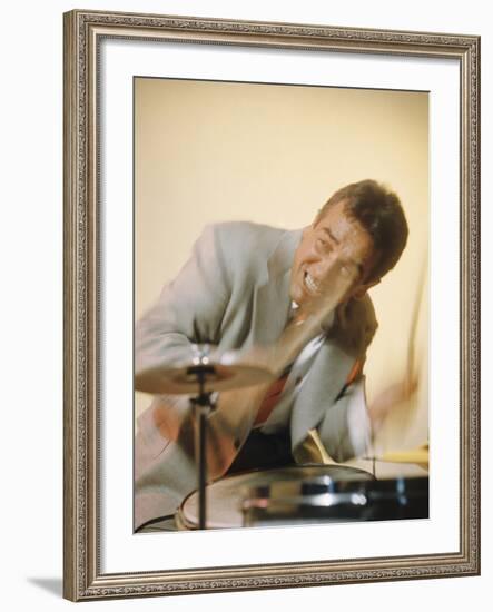 Jazz Drummer Gene Krupa in Action-Eliot Elisofon-Framed Premium Photographic Print