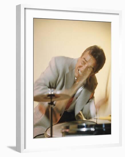 Jazz Drummer Gene Krupa in Action-Eliot Elisofon-Framed Premium Photographic Print