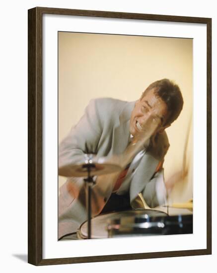 Jazz Drummer Gene Krupa in Action-Eliot Elisofon-Framed Premium Photographic Print