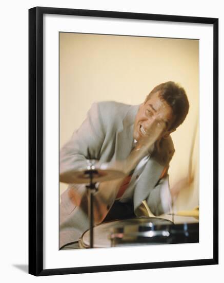 Jazz Drummer Gene Krupa in Action-Eliot Elisofon-Framed Premium Photographic Print