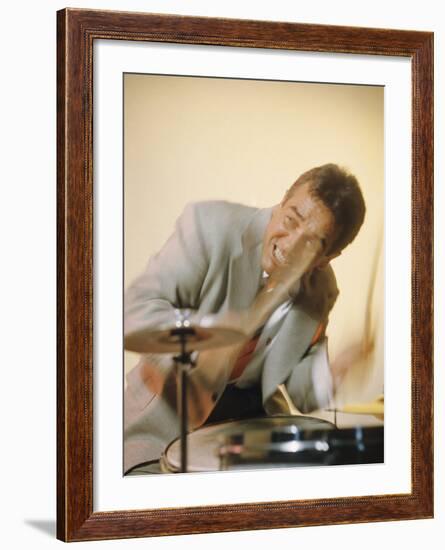 Jazz Drummer Gene Krupa in Action-Eliot Elisofon-Framed Premium Photographic Print