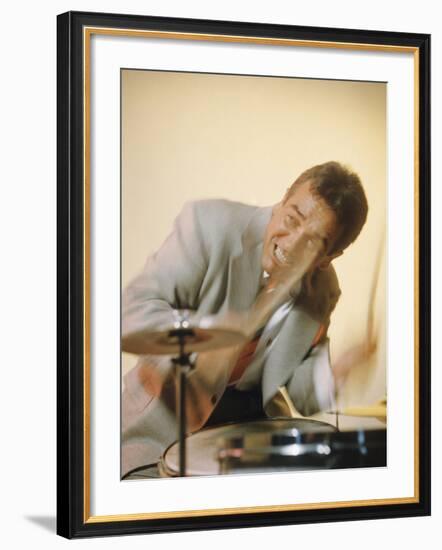 Jazz Drummer Gene Krupa in Action-Eliot Elisofon-Framed Premium Photographic Print