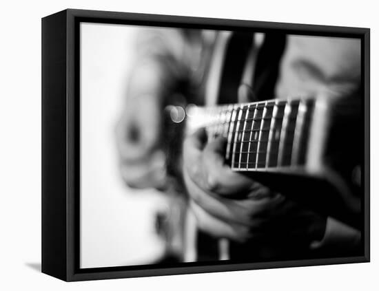 Jazz Guitarist 1 BW-John Gusky-Framed Premier Image Canvas