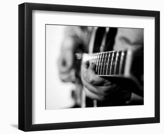 Jazz Guitarist 1 BW-John Gusky-Framed Photographic Print