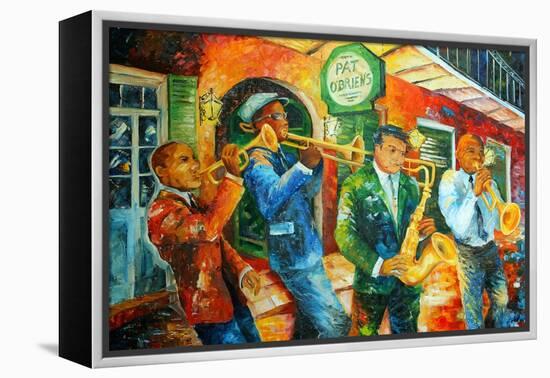 Jazz Jam in New Orleans-Diane Millsap-Framed Stretched Canvas
