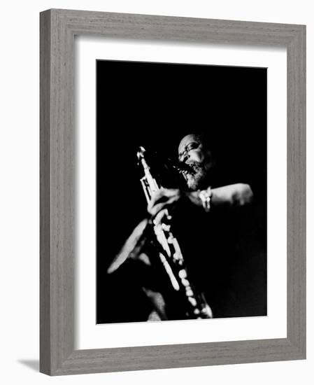 Jazz Musician, Gene Ammons Playing Saxophone-null-Framed Premium Photographic Print