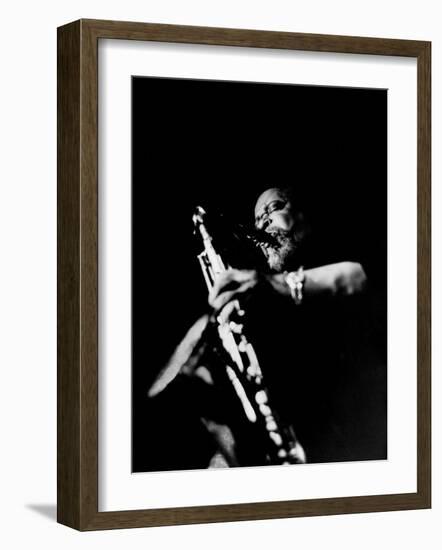 Jazz Musician, Gene Ammons Playing Saxophone-null-Framed Premium Photographic Print