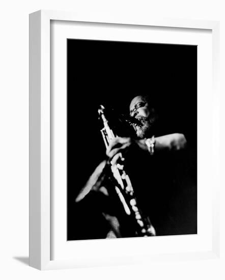 Jazz Musician, Gene Ammons Playing Saxophone-null-Framed Premium Photographic Print