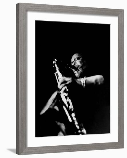 Jazz Musician, Gene Ammons Playing Saxophone-null-Framed Premium Photographic Print