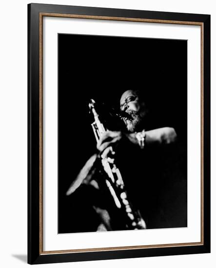 Jazz Musician, Gene Ammons Playing Saxophone-null-Framed Premium Photographic Print