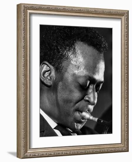 Jazz Musician Miles Davis Performing-Robert W^ Kelley-Framed Premium Photographic Print