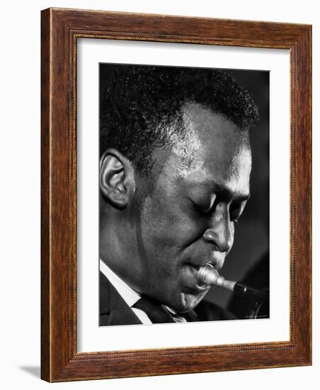 Jazz Musician Miles Davis Performing-Robert W^ Kelley-Framed Premium Photographic Print