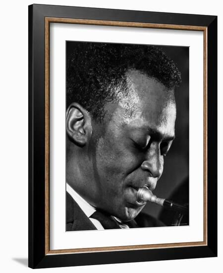 Jazz Musician Miles Davis Performing-Robert W^ Kelley-Framed Premium Photographic Print