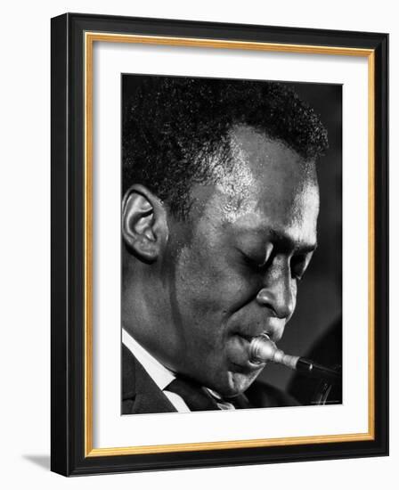 Jazz Musician Miles Davis Performing-Robert W^ Kelley-Framed Premium Photographic Print