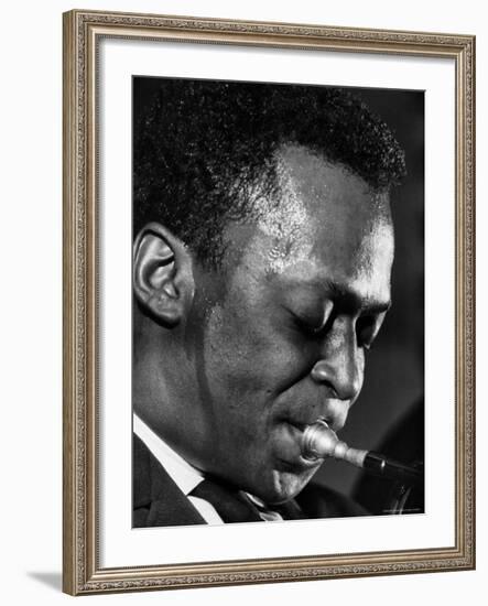 Jazz Musician Miles Davis Performing-Robert W^ Kelley-Framed Premium Photographic Print