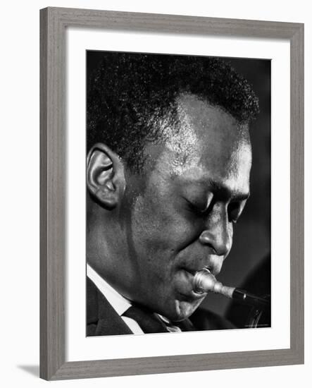 Jazz Musician Miles Davis Performing-Robert W^ Kelley-Framed Premium Photographic Print