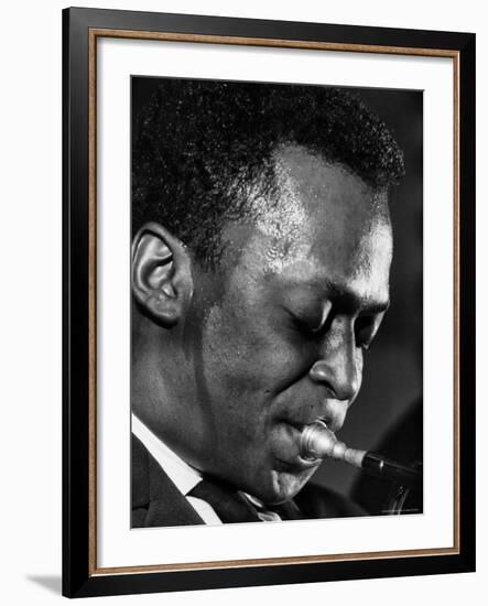 Jazz Musician Miles Davis Performing-Robert W^ Kelley-Framed Premium Photographic Print