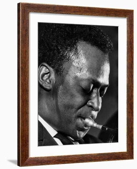 Jazz Musician Miles Davis Performing-Robert W^ Kelley-Framed Premium Photographic Print