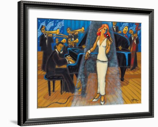 Jazz Orchestra in Blue-Marsha Hammel-Framed Giclee Print