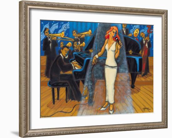 Jazz Orchestra in Blue-Marsha Hammel-Framed Giclee Print