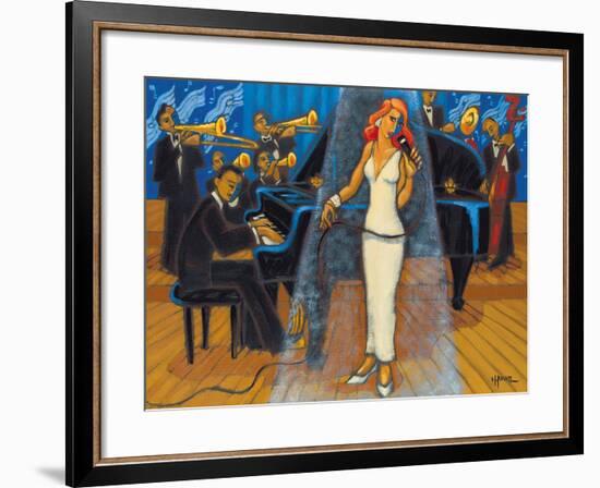 Jazz Orchestra in Blue-Marsha Hammel-Framed Giclee Print